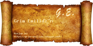 Grim Emilián névjegykártya